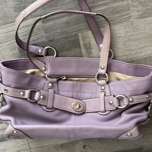Purple leather coach